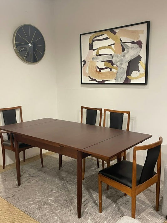 Mid Century walnut dining table available for sale in Sydney. Fully restored by the Ex Parker People™.