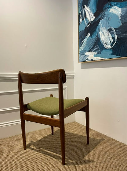 Back view of a Parker dining chair by Parker Furniture Sydney, Model 105, refurbishment by Covesmore Solutions. Available online or in Willoughby at Parker furniture showroom.