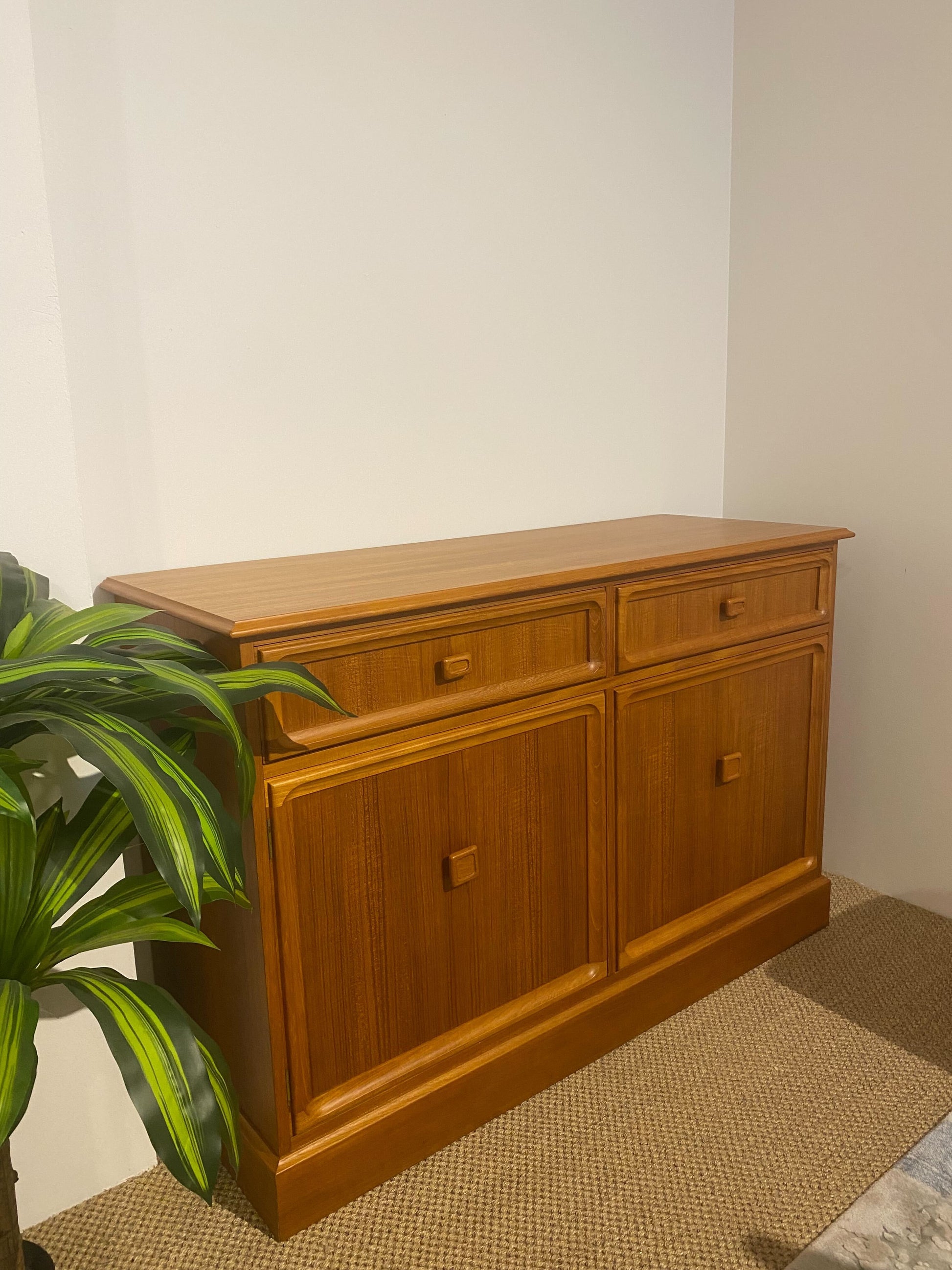 Australian mid-century Parker buffet professionally refinished in warm teak tones. Available in Willoughby.