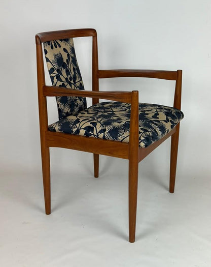 Wooden Carver chair by Parker Furniture with floral patterned cushion on a white background. Fully restored and available for sale in Sydney.