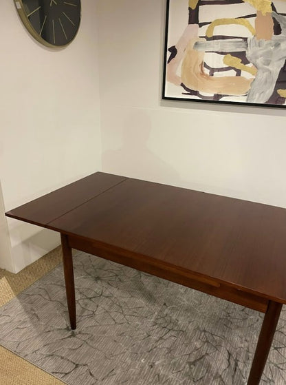 Mid Century extendable dining table available for sale in Sydney. Walnut color. Fully restored by the Ex Parker People™.