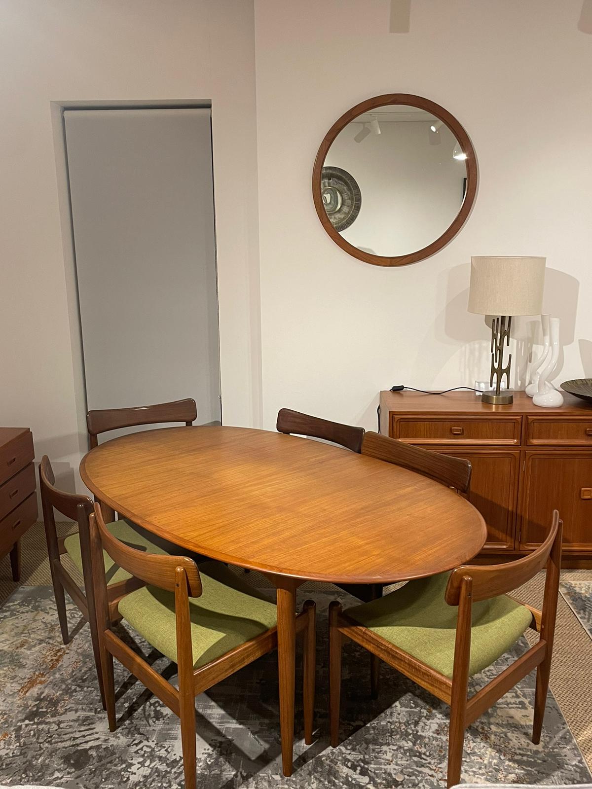 Parker furniture dining suite, featuring six parker 105 chairs and a Parker dining table, model 91. Full restoration by the Ex Parker People™